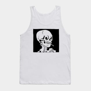 Skull of a Skeleton with a burning cigarette - Vincent Van Gogh Tank Top